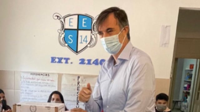 La emoción de Esteban Bullrich tras volver a votar.