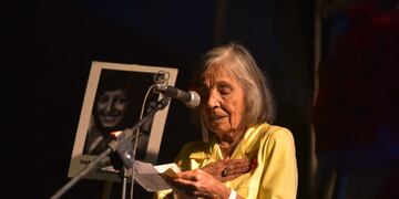 Sonia Torres dando su discurso el 24 de marzo de 2023 ( Facundo Luque / La Voz ).