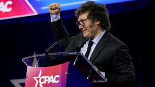 Javier Milei en Washington. (Reuters)