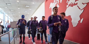 El plantel de Talleres viajó a Paraguay y este martes enfrenta a Libertad por Copa Libertadores (Prensa Talleres)
