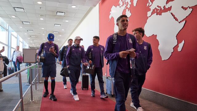 El plantel de Talleres viajó a Paraguay y este martes enfrenta a Libertad por Copa Libertadores (Prensa Talleres)