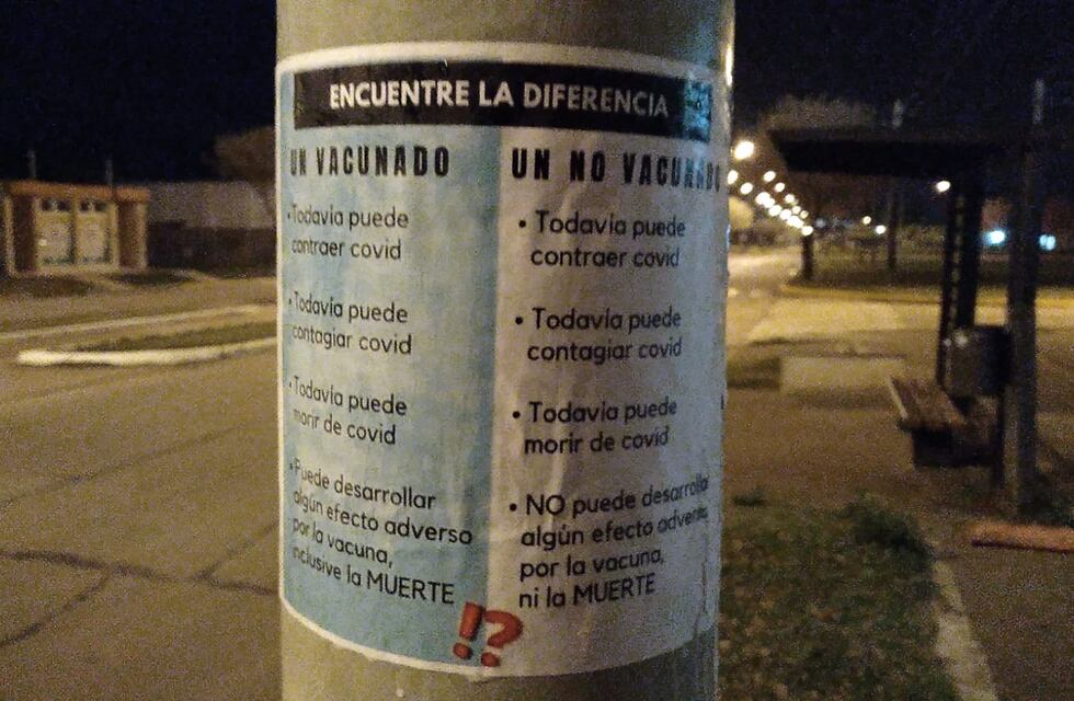 Campaña antivacunas en las calles de Rafaela