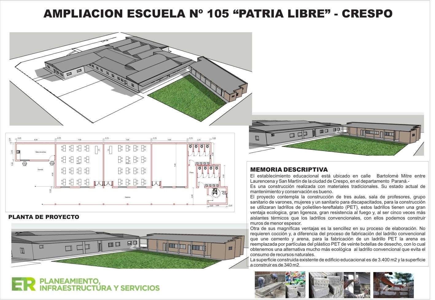 Construirán las primeras aulas del país con ladrillos PET
