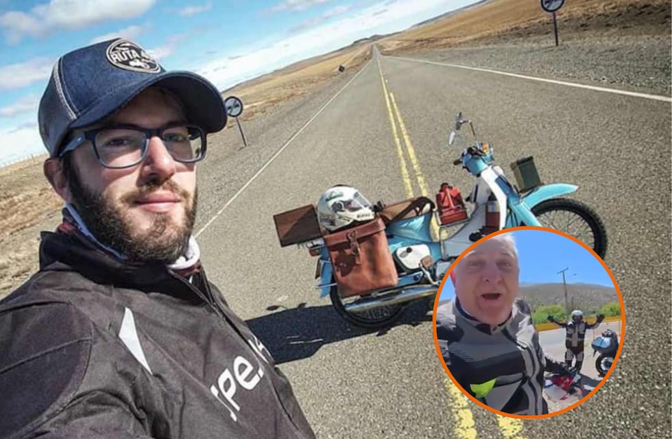 El emotivo encuentro de dos cordobeses con el “motoviajero” Pablo Imhoff