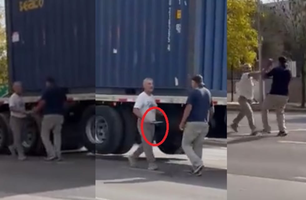 Video: imágenes sensibles del enfrentamiento con cuchillos entre dos camioneros en Mendoza