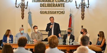 Gustavo Bordet, gobernador de Entre Ríos en Gualeguaychú