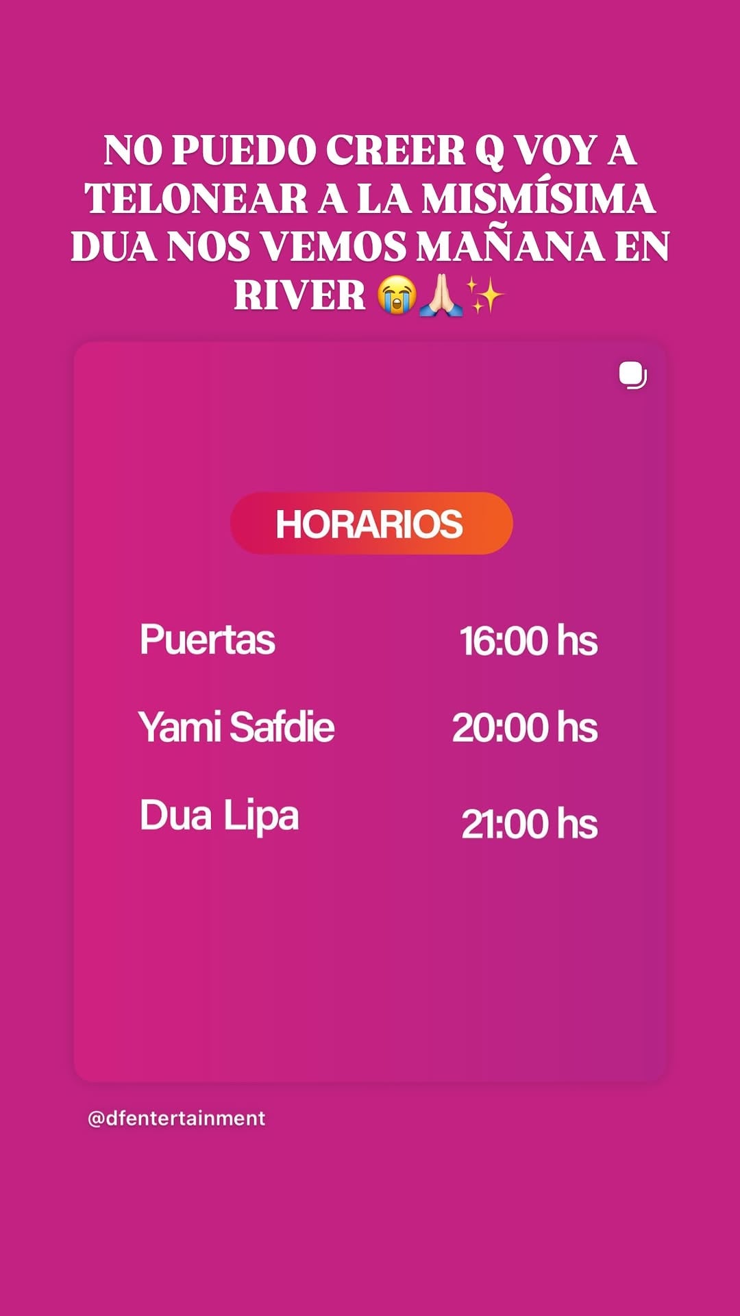 La emoción de Yami Safdie al ser telonera de Dua Lipa.