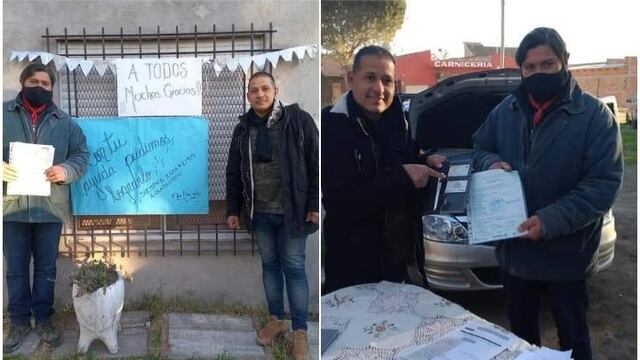La familia Pucheta salvó su casa y entregó el auto familiar que rifó al ganador Diego.