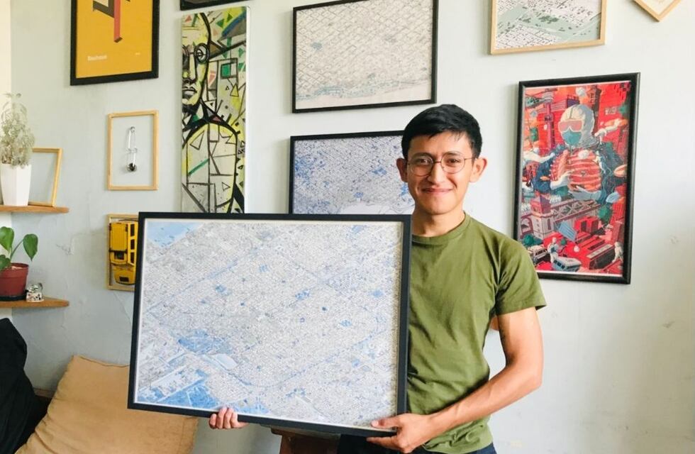 Detallista y talentoso: un vecino de La Plata ilustra mapas de ciudades a mano alzada y enloquece a todos