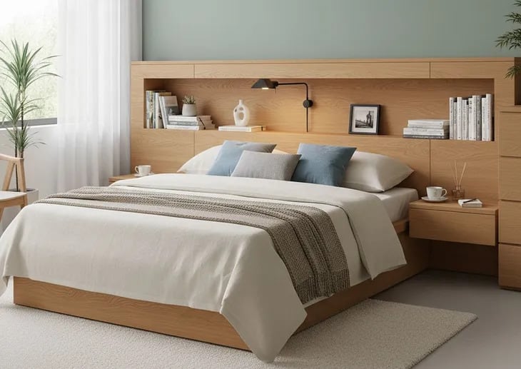 El nuevo estilo de respaldo para cama que aprovecha el espacio