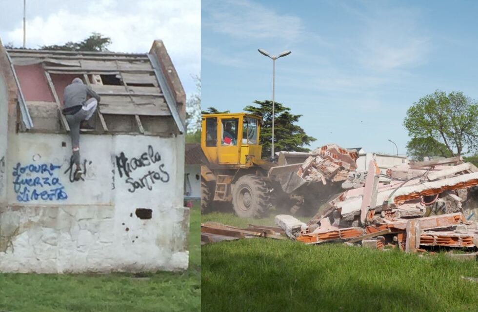 El Municipio demolió una construcción abandonada en la plaza Jorge Newbery