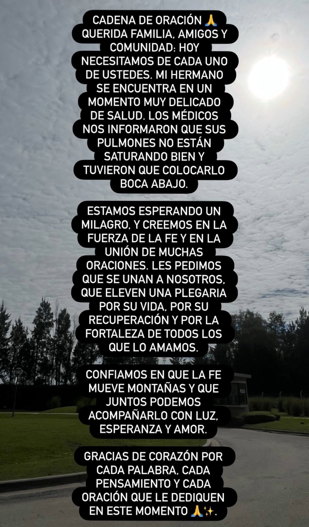 Camilota sobre su hermano, Thiago Medina.
