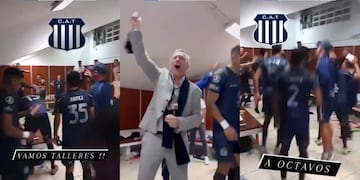 Jugadores y dirigencia festejaron el pase de Talleres a octavos de final de la Copa Libertadores.