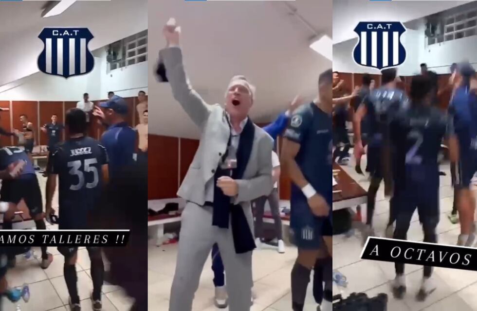 Talleres a octavos de la Libertadores: alegría total en el vestuario con Fassi saltando y cantando