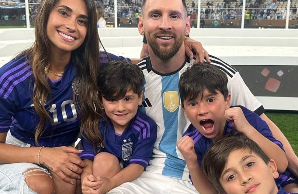 Antonela Roccuzzo reveló una foto genial de Lionel Messi y sus hijos en Qatar