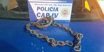 La cadena que fue secuestrada. (Policía de Córdoba)