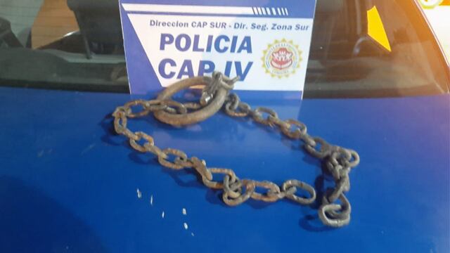La cadena que fue secuestrada. (Policía de Córdoba)
