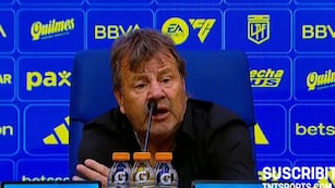 El "Ruso" Zielinski en conferencia de prensa tras la victoria de Belgrano sobre Boca por 2-1. (Captura de pantalla)