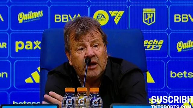 El "Ruso" Zielinski en conferencia de prensa tras la victoria de Belgrano sobre Boca por 2-1. (Captura de pantalla)