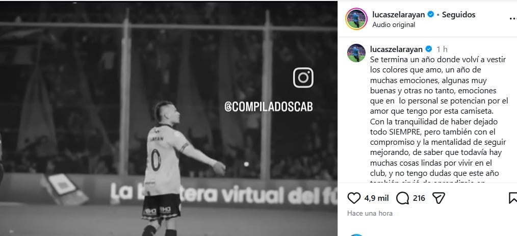 Posteo Chino Zelarayán de fin de año