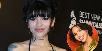 La cantante de trap lució una minifalda y muchos le dijeron que se parecía a Ángela Aguilar.