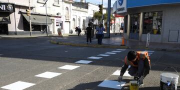 Pintado de sendas peatonales en en radio céntrico.