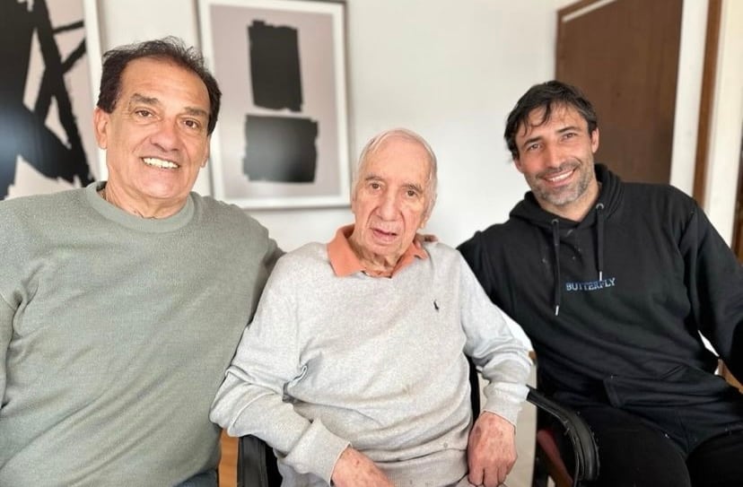 Bilardo junto al Tecla Farías y Lemme.