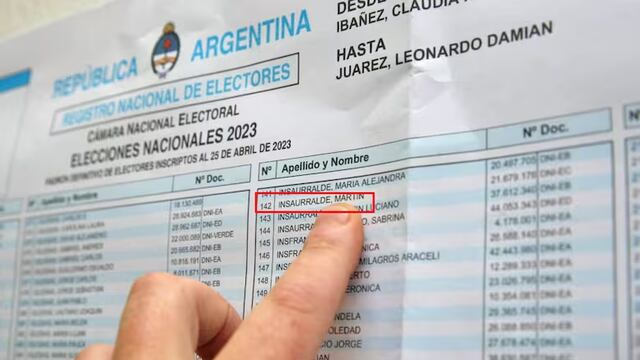 El padrón de la Escuela Balmoral College de Lomas de Zamora donde se ve el nombre de Insaurralde. (Foto: Santiago Hafford / La Nación)