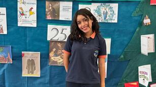 Lucía Catalina Yurquina, la estudiante de 4° 2.da del Colegio N° 2 “Armada Argentina”, que recibirá una distinción de la Asociación Argentina de Cultura Inglesa.