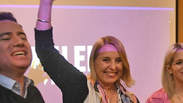 Maria Cecilia Ibañez en el búnker de La Libertad Avanza. (Nicolás Bravo)