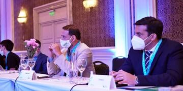 Durante la reunión en la que se designó a San Luis presidente del Ente Cuyo del Consejo Federal de Turismo.Gentileza NDSL