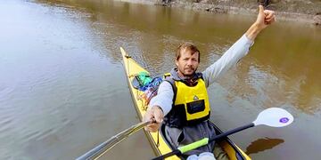 Cesar Tymkow remó durante 203 kilómetros.