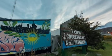 El Municipio pintó un mural en homenaje al ARA Gral. Belgrano.