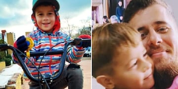 Christian Dupuy, junto a su hijo Lucio, el nene de cinco años asesinado a golpes.