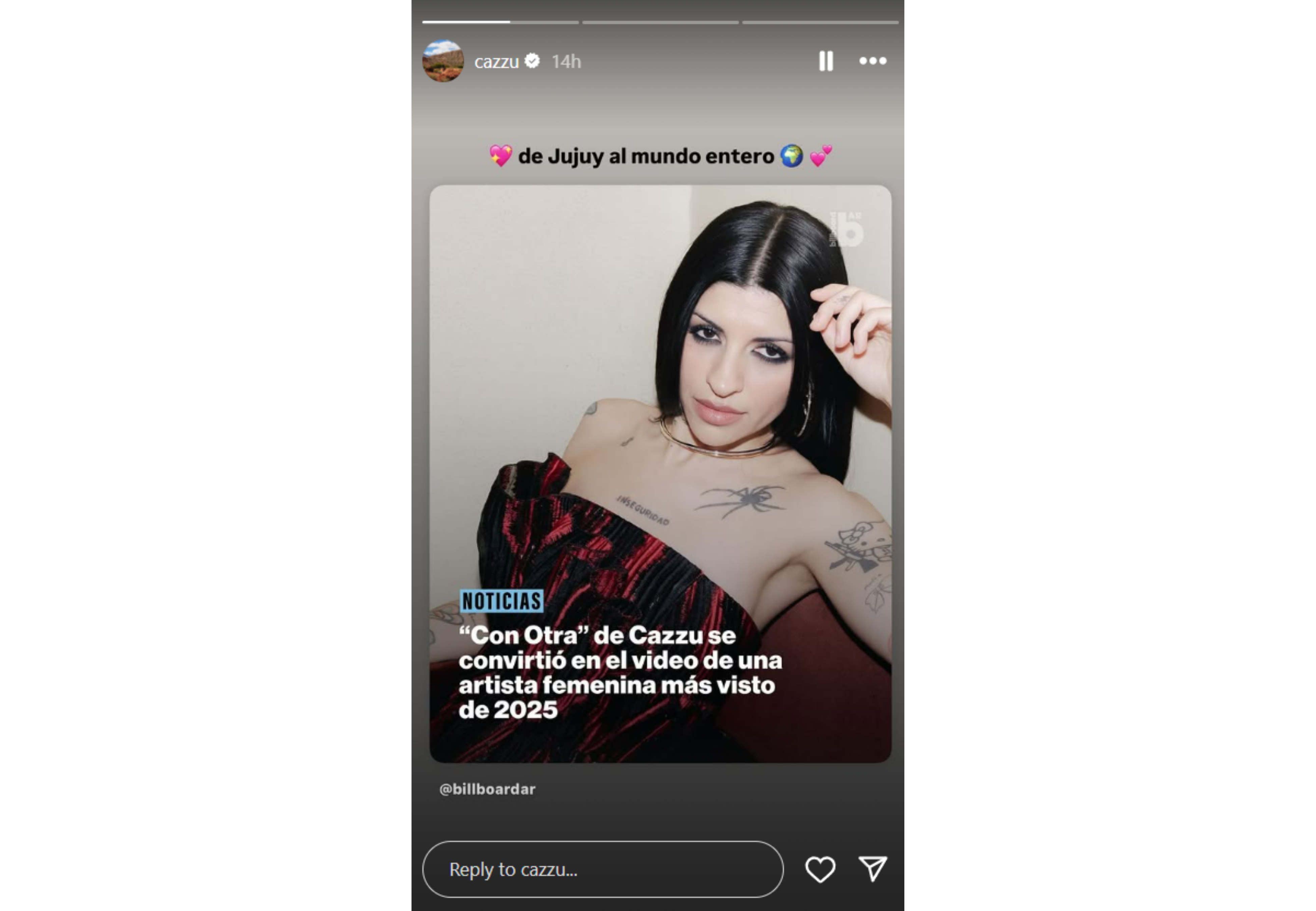 La emoción de Cazzu al saber la noticia.