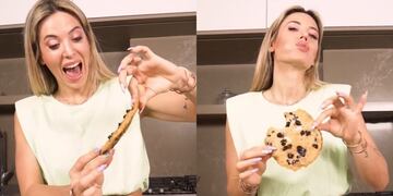 Jesica Cirio enseñó a hacer galletas fits con chips de chocolate