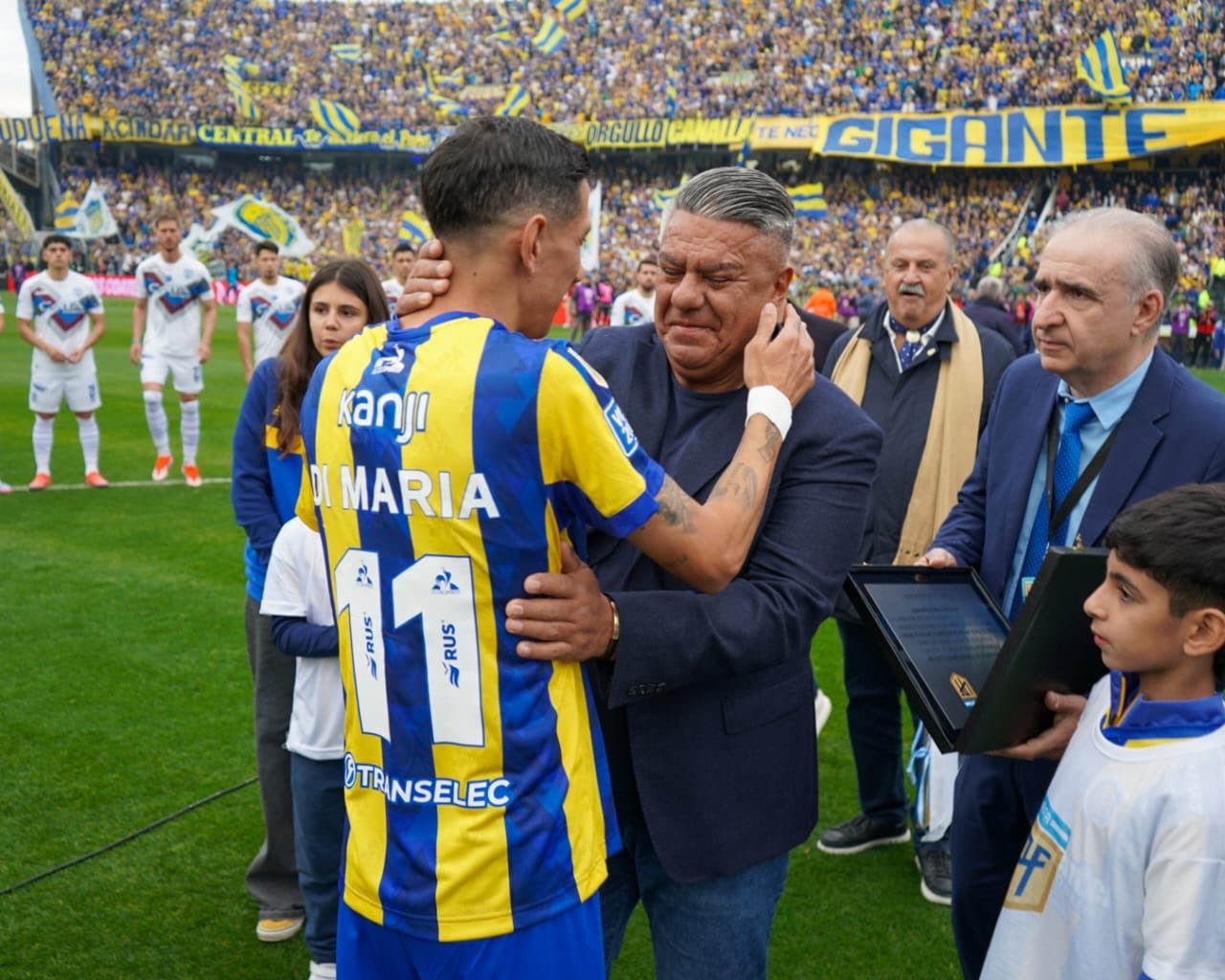 Di María junto a Tapia en su regreso (Prensa)