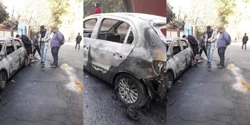 Luego del ataque sobre Cerrillos al 3900, la policía encontró un Volkswagen Gol Trend incendiado.