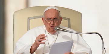 El papa Francisco en la Plaza de San Pedro en el Vaticano, el 18 de octubre de 2023.