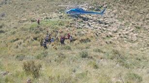 El helicóptero usado en el operativo.