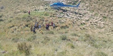 El helicóptero usado en el operativo.