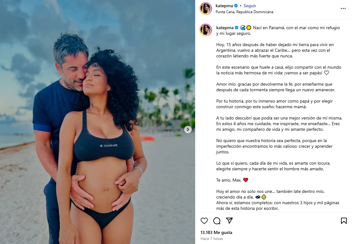 El sentido mensaje con el que Kate Rodríguez anunció su embarazo.