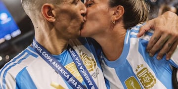 Di María junto a Jorgelina Cardozo, su esposa. (Instagram Jorgelina Cardozo).