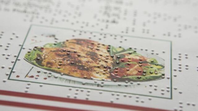 Sistema Braille en menús gastronómico. Foto Ilustrativa.