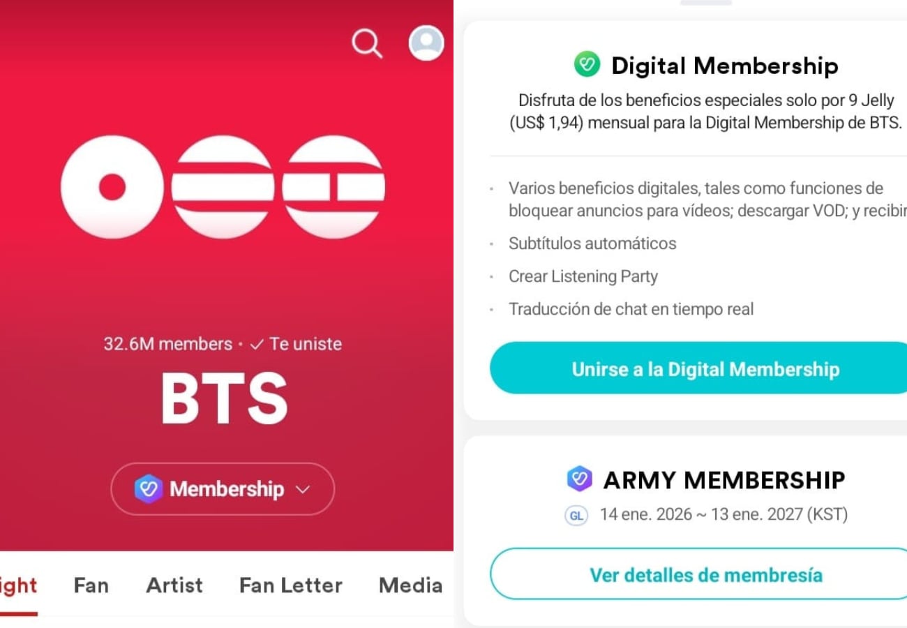 Pasos para comprar la membresía Army en Weverse.