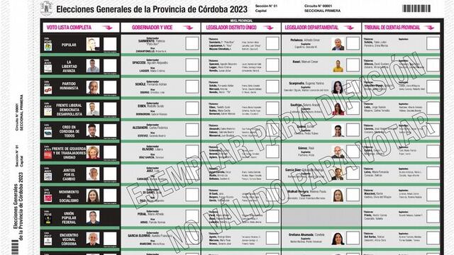 La Justicia Electoral presentó la Boleta Única de Sufragio.