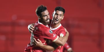 El paraguayo Gabriel Ávalos celebra su gol ante Nacional por la Copa Libertadores. (Twitter: @Libertadores)