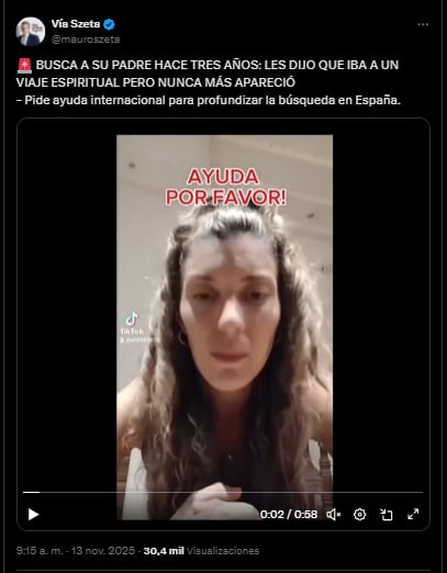 Busca a su papá que desapareció hace tres años en un viaje espiritual