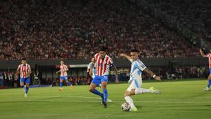 Lautaro Martínez en el primer gol de la noche /Foto: AFA