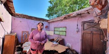 Derrumbe de casa en Balnearia